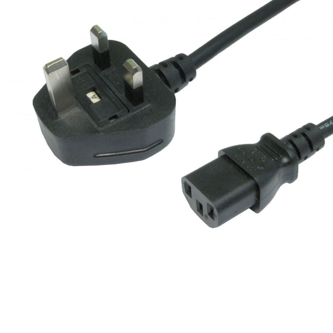 UK Mains to IEC C13 Kettle 1.8m Black OEM Power Cable