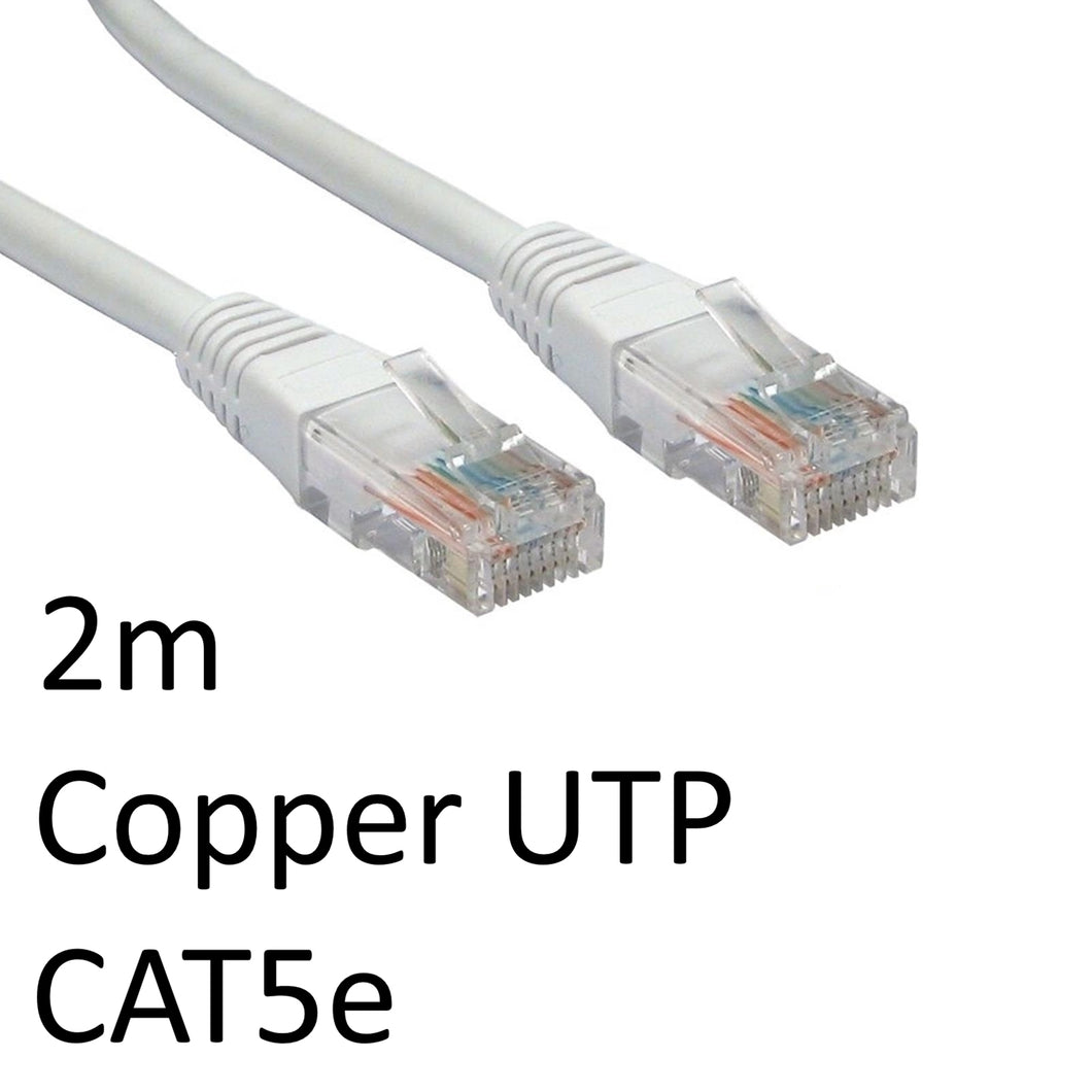 RJ45 (M) to RJ45 (M) CAT5e 2m White OEM Moulded Boot Copper UTP Network Cable