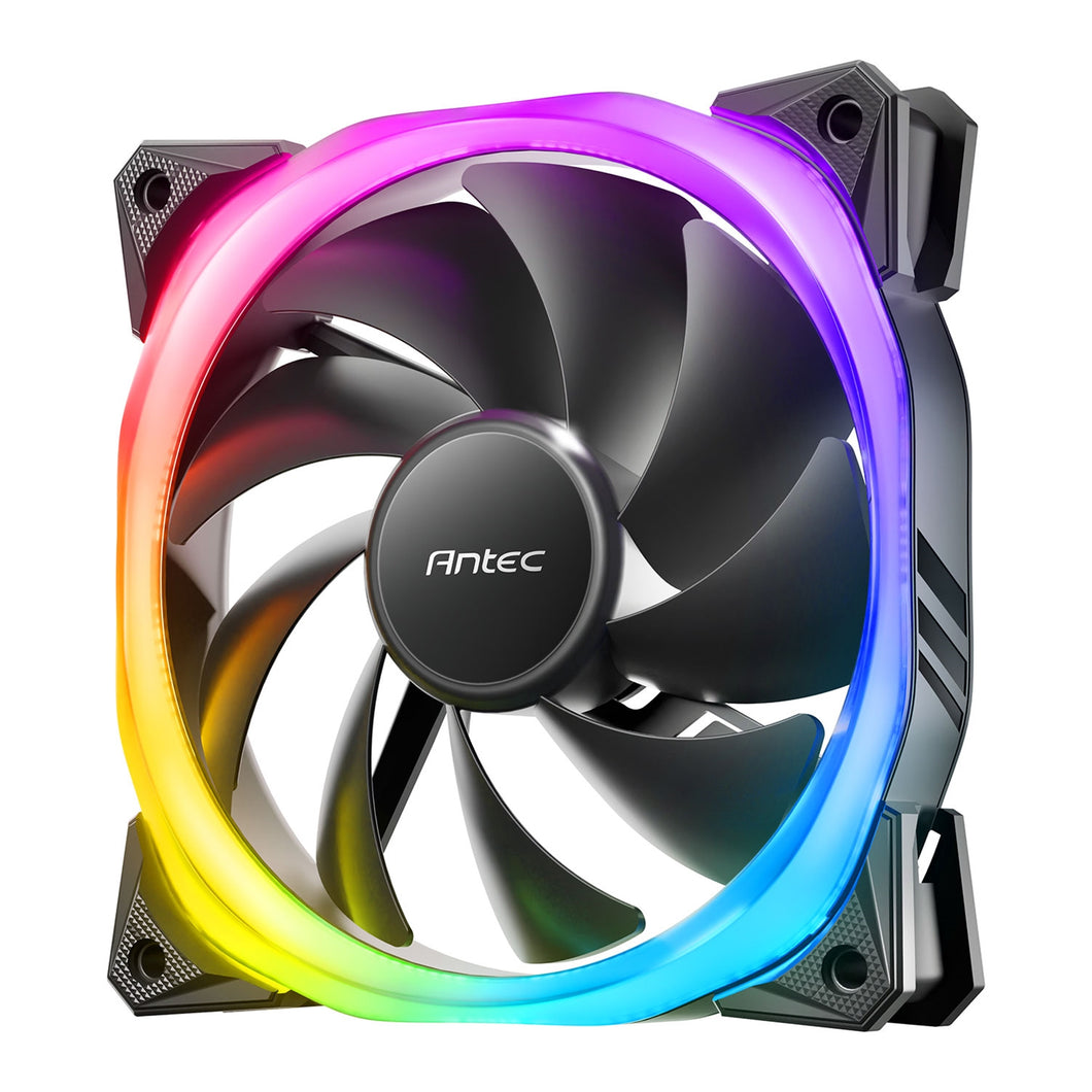 Antec Fusion Case Fan 120mm ARGB, Black, Upto 2000RPM, 57.93CFM Airflow, 31.24dB Max, 4-pin PWM 3-pin LED