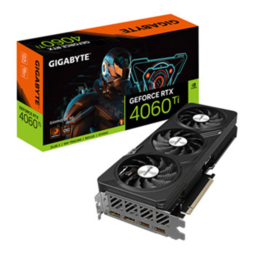 Gigabyte NVIDIA GeForce RTX 4060 Ti GAMING OC 8G Graphics Card, 8GB GDDR6, 4352 CUDA Cores, 2580 MHz Core Clock, Triple Fan, RGB, 2x DisplayPorts / 2x HDMI Ports