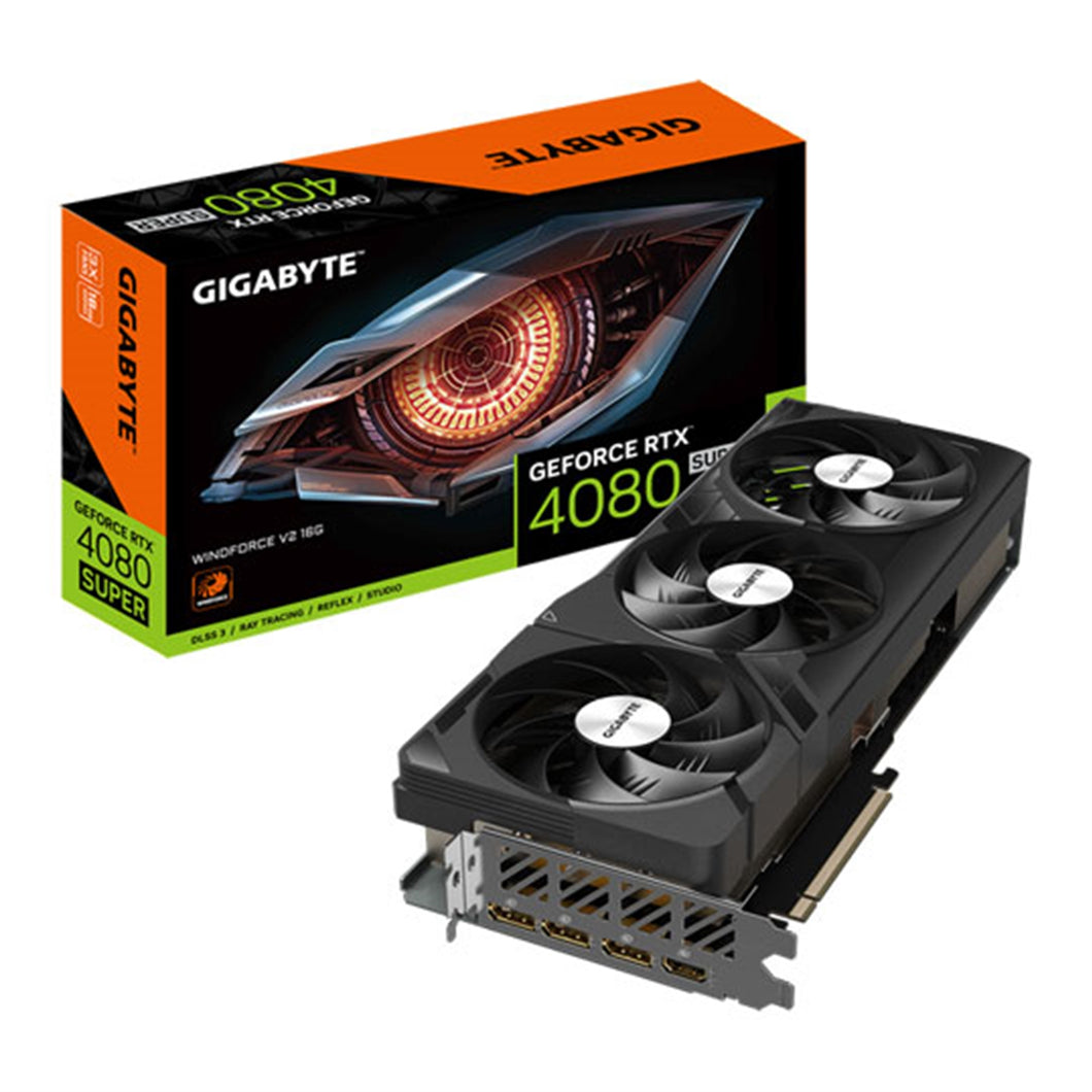 Gigabyte NVIDIA GeForce RTX 4080 SUPER WINDFORCE V2 16G Graphics Card, 16GB GDDR6X, 10240 CUDA Cores, 2550 MHz Core Clock, Triple Fan, 3x Display Port