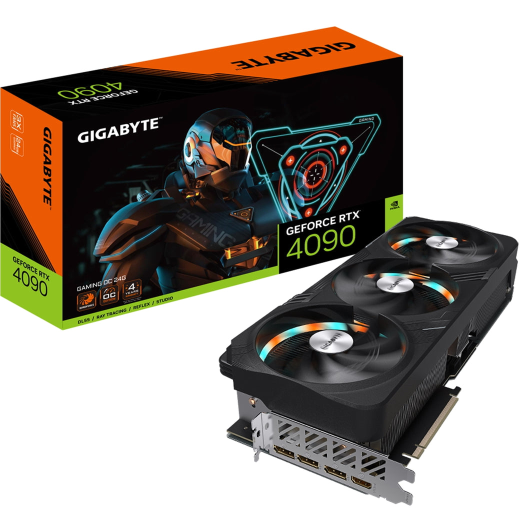 Gigabyte NVIDIA GeForce RTX 4090 GAMING OC Graphics Card, 24GB GDDR6X, 16384 CUDA Cores, 2535 MHz Core Clock, Triple Fan, RGB, 3x DisplayPorts / 1x HD