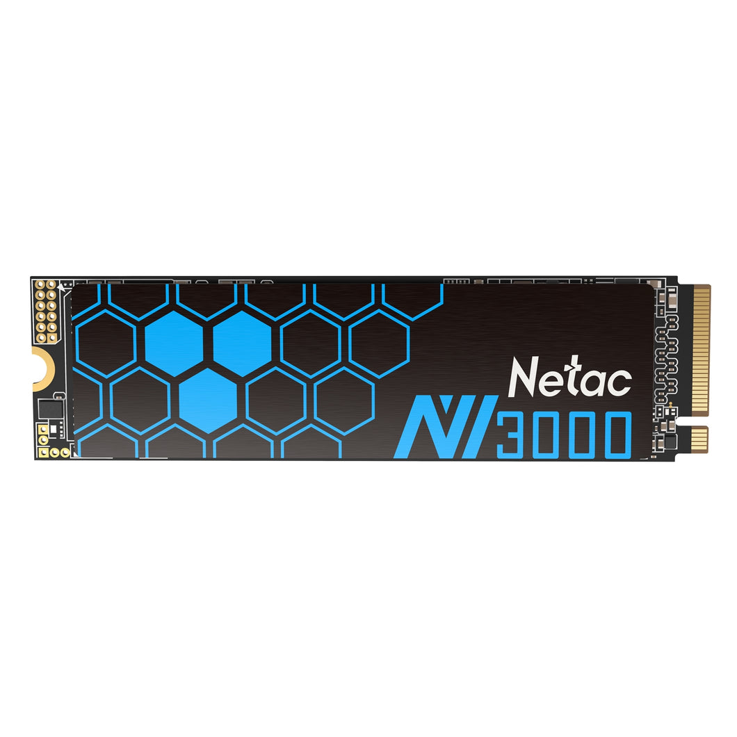 NETAC NV3000 (NT01NV3000-2T0-E4X) 2TB NVMe SSD, M.2 Interface, PCIe Gen3, 2280 SSD, Read 3300MB/s, Write 2900MB/s, Heatsink, 5 Year Warranty