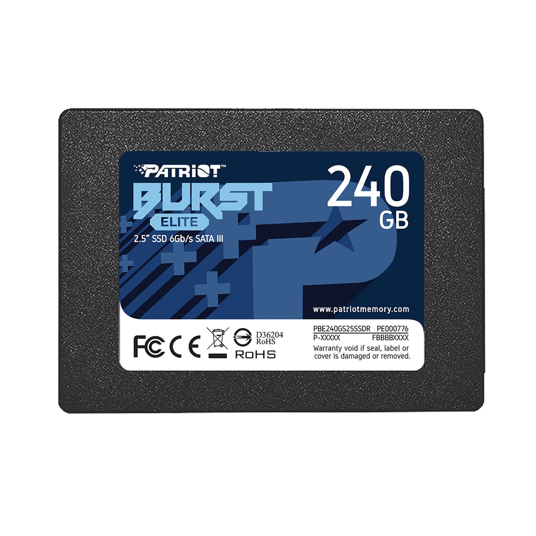 Patriot Elite (PBE240GS25SSDR) 240GB 2.5 Inch SSD, Sata 3 Interface, Read 450MB/s, Write 320MB/s,3 Year Warranty