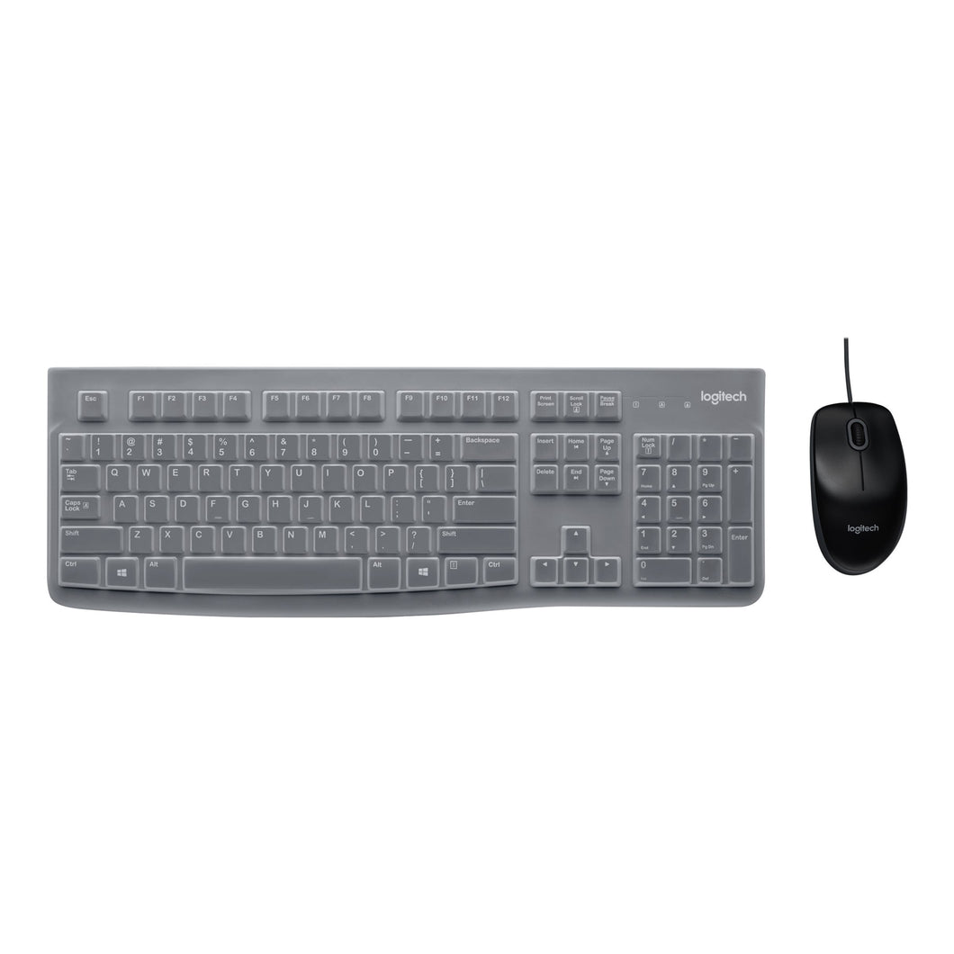 Logitech MK120 Wired Keyboard and Mouse Combo for Windows, Optical Wired Mouse, Full-Size Keyboard, USB Plug-and-Play, QWERTY UK English Layout, Black