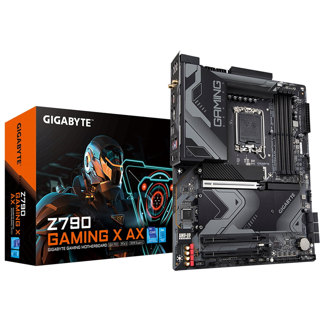 Gigabyte Z790 GAMING X AX Intel 1700 Socket Motherboard, ATX, 4x DDR5 Slots, 4x M.2 Sockets, 2x USB-C Port, Fitted I/O Shield, 2.5GbE LAN, Wi-Fi 6E, 1x DisplayPort / 1x HDMI Port