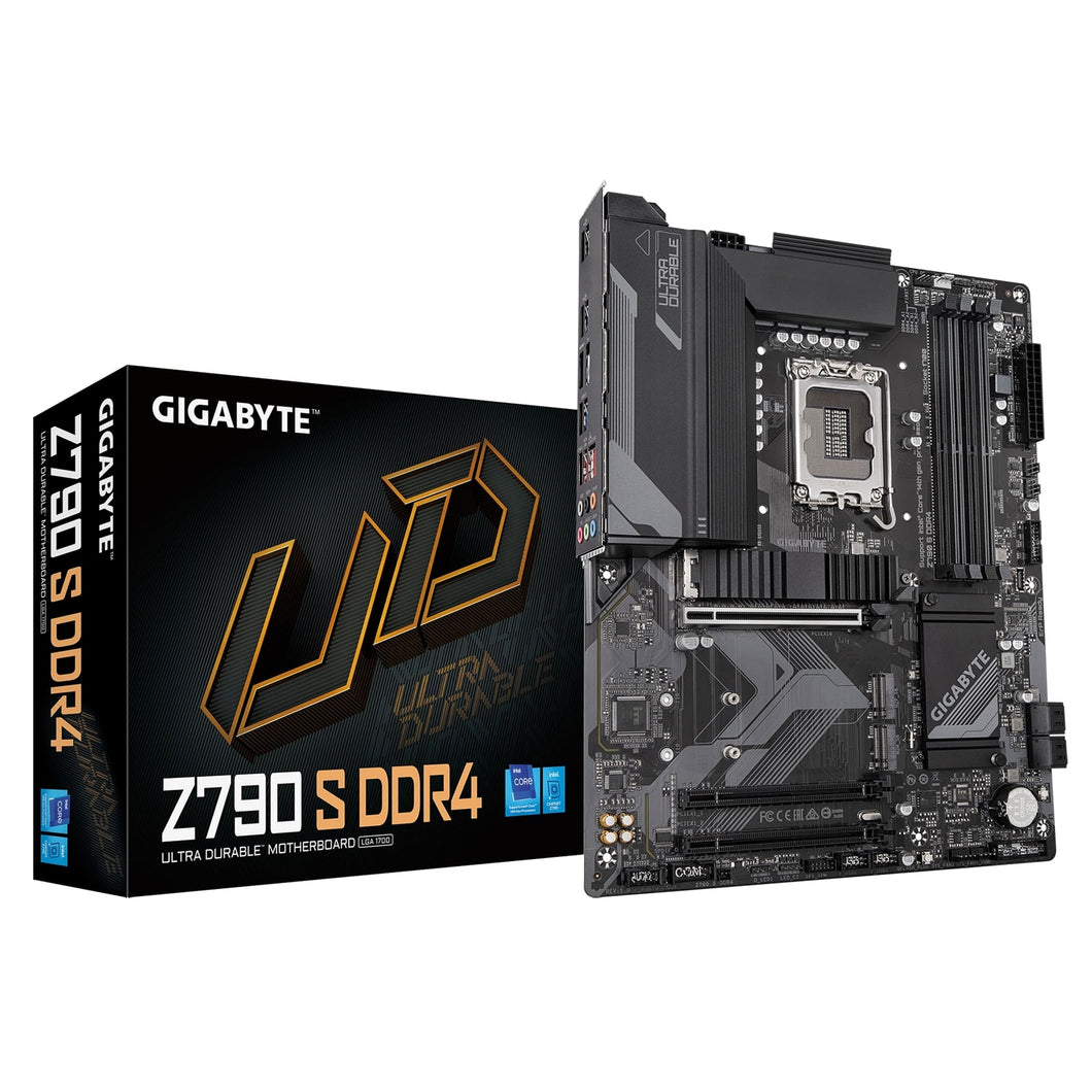 Gigabyte Z790 S DDR4 Ultra Durable Intel 1700 Socket Motherboard, ATX, 4x DDR4 Slots, 3x M.2 Sockets, 1x USB-C Port, Fitted I/O Shield, 2.5GbE LAN, 1x