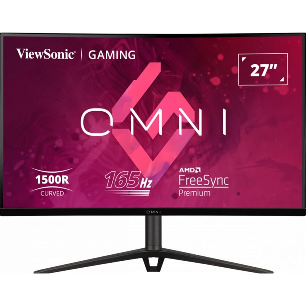 Viewsonic VX Series VX2718-2KPC-MHDJ 27 Inch Curved QHD Gaming Monitor, 2K, 180Hz, Freesync, 1ms, Speakers, HDMI, Display Port, Height Adjust, Black