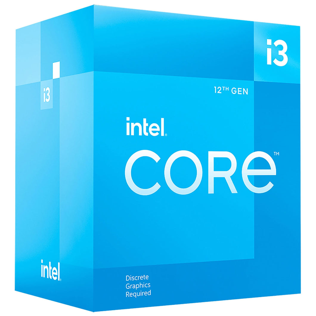 Intel Core i3 12100F 4 Core Processor 8 Threads, 3.3GHz up to 4.3Ghz Turbo, Alder Lake Socket LGA 1700, 12MB Cache, 60W, Maximum Turbo Power 89W, Cooler, No Graphics