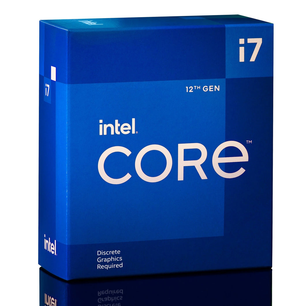 Intel Core i7 12700F 12 Core Processor Processor 20 Threads, 2.1GHz up to 4.9Ghz Turbo Alder Lake Socket LGA 1700 25MB Cache, 65W, Maximum Turbo Power 180W, Cooler, No Graphics