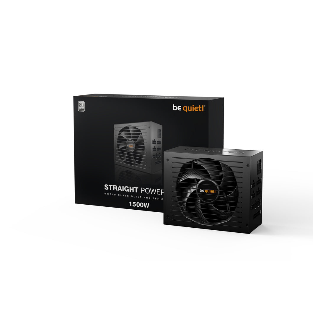 be quiet! Straight Power 12 1500W PSU, 80 PLUS Platinum, ATX 3.0 PSU with full support for PCIe 5.0 GPUs and GPUs with 6+2 pin connectors, 10-year man