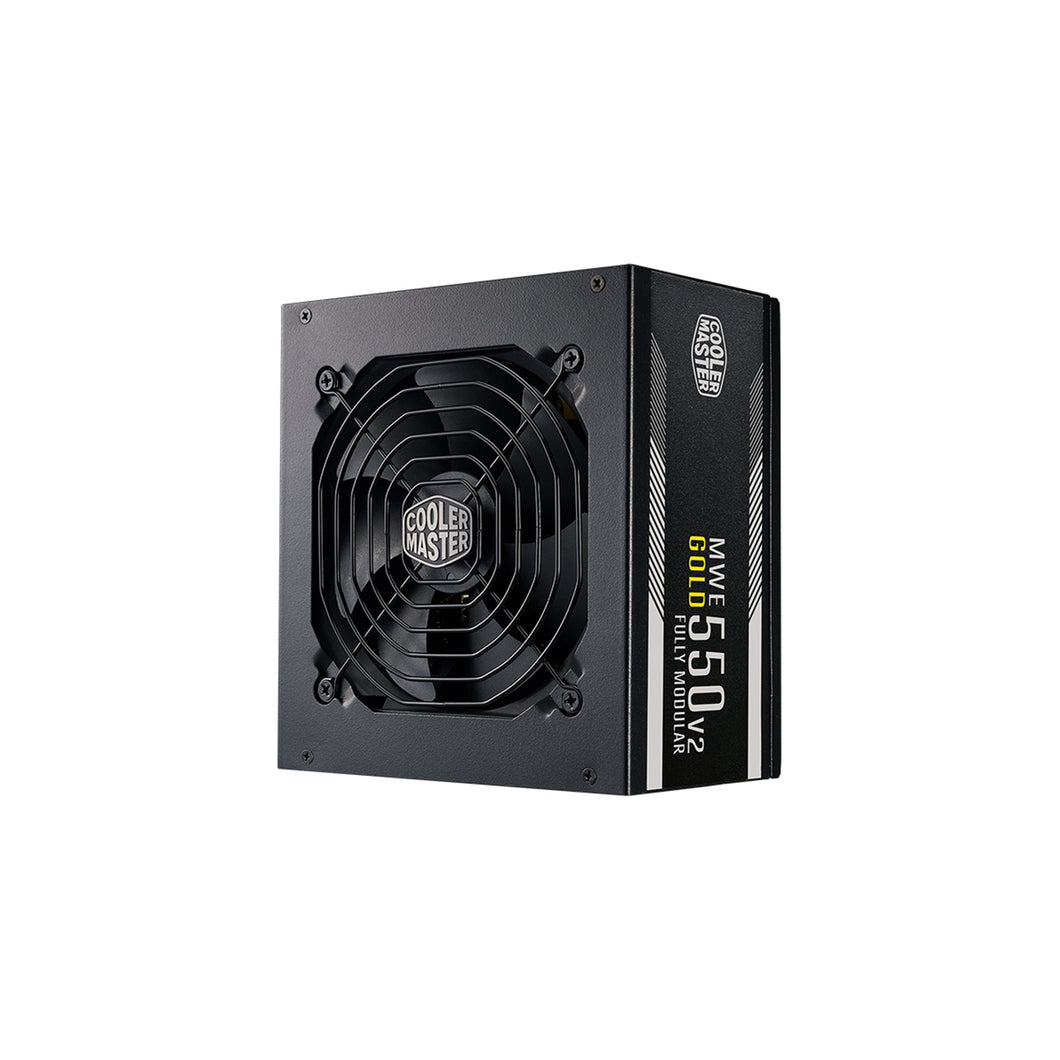 Cooler Master MWE 550 Gold V2 Fully Modular PSU (UK Plug) - 80 PLUS Gold 550W Power Supply Unit, Flat Black Cabling, 120mm HDB Fan, High-Temperature Threshold - 5 Year Warranty