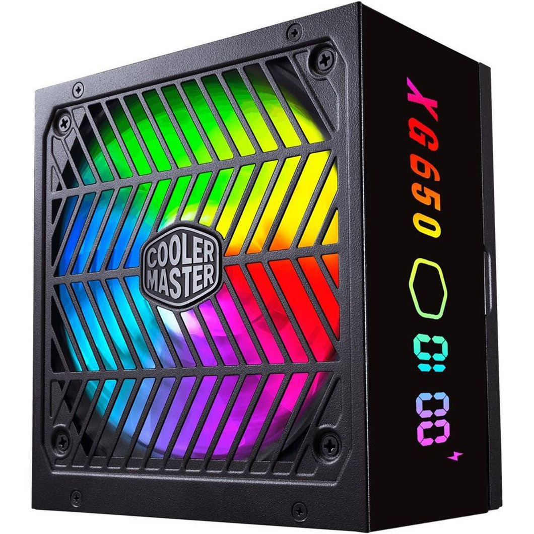 Cooler Master XG650 Platinum Plus 650W PSU A/UK Cable, ARGB, 135MM Silent Fan, Intel ATX 12V Version 2.53 Built-in Information Display Panel 10 Year Warranty